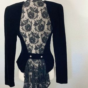 Vintage 1980 Zum Zum Black Velvet Bolero Evening Jacket